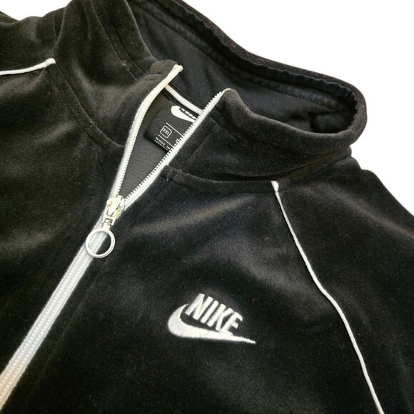 Women's NIKE Black Velour Full Zip Jacket sz XXL - Picture 5 of 8
